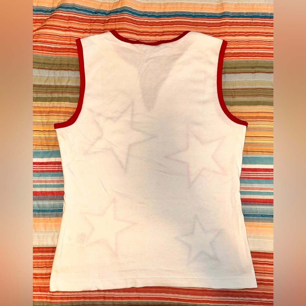Vintage 90s Tommy Hilfiger Red White & Blue Star Tank Top - Picture 5 of 9